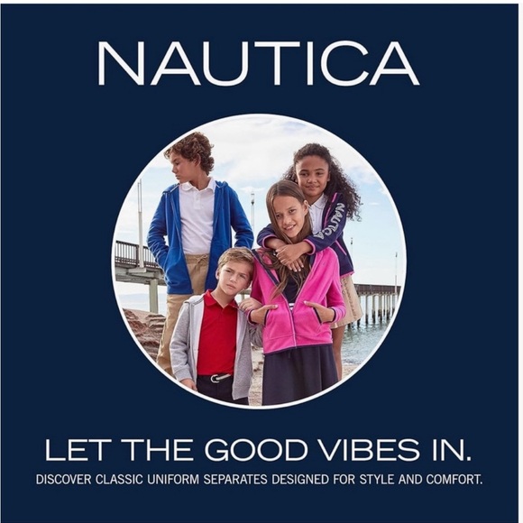 Nautica Sensory Friendly School Uniform Pleated Scooter Skort Navy Girls NWT - Picture 2 of 7